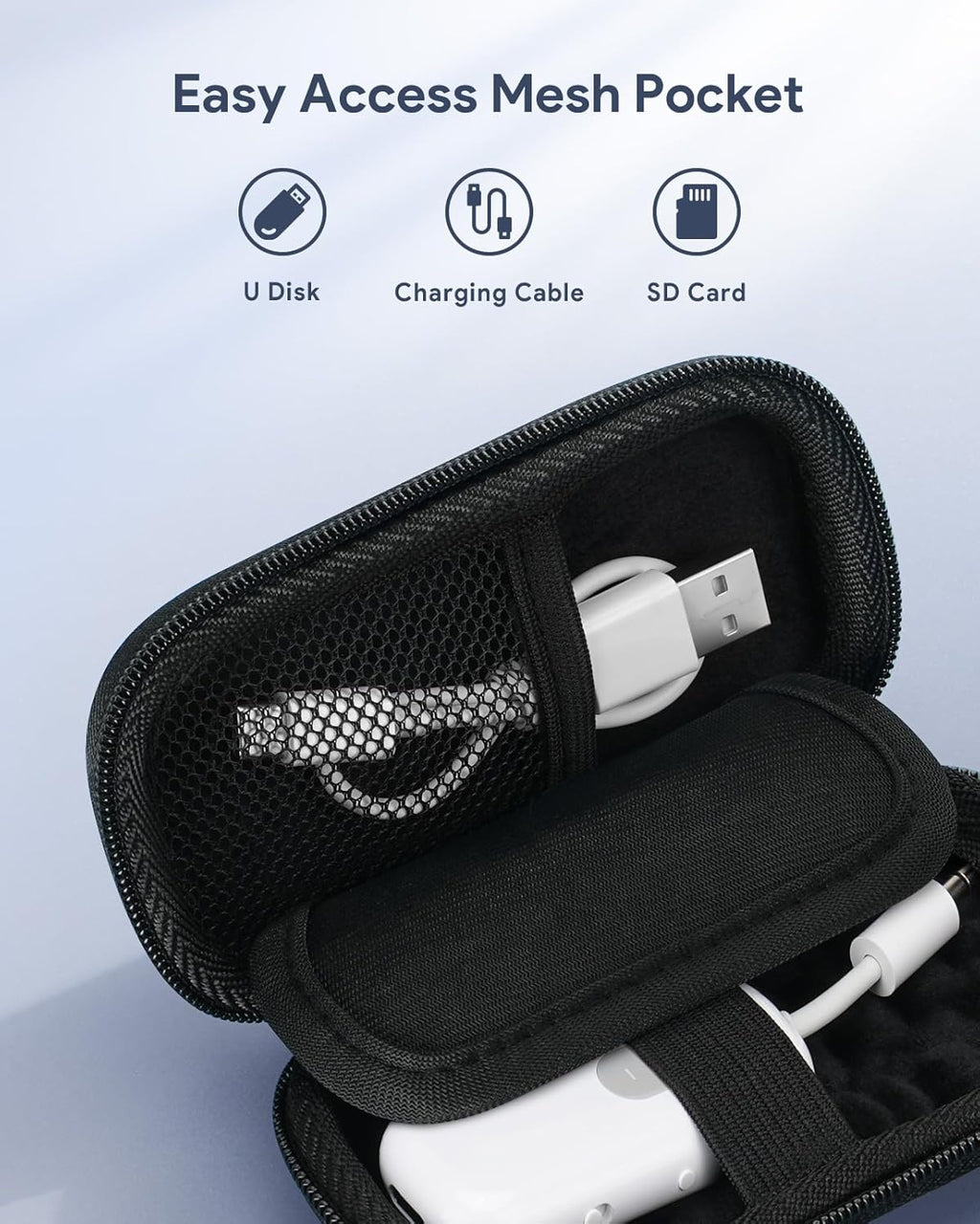 Hard Case for Airfly Se/Pro V2/Pro/Duo, Avantree Relay/1Mii Bluetooth Wireless Transmitter Receiver, Portable Airplane Travel Carrying Case Bag for USB Cable, Adapter, Memory Cards, U Disk(Only Case)