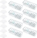 8 Pack Cable Organizer Boxes with Lid, Clear Plastic Cord Storage Boxes for Home & Office, 8 Dividers & 80 Wire Ties Included (27 X 9.5 X 6 Cm)