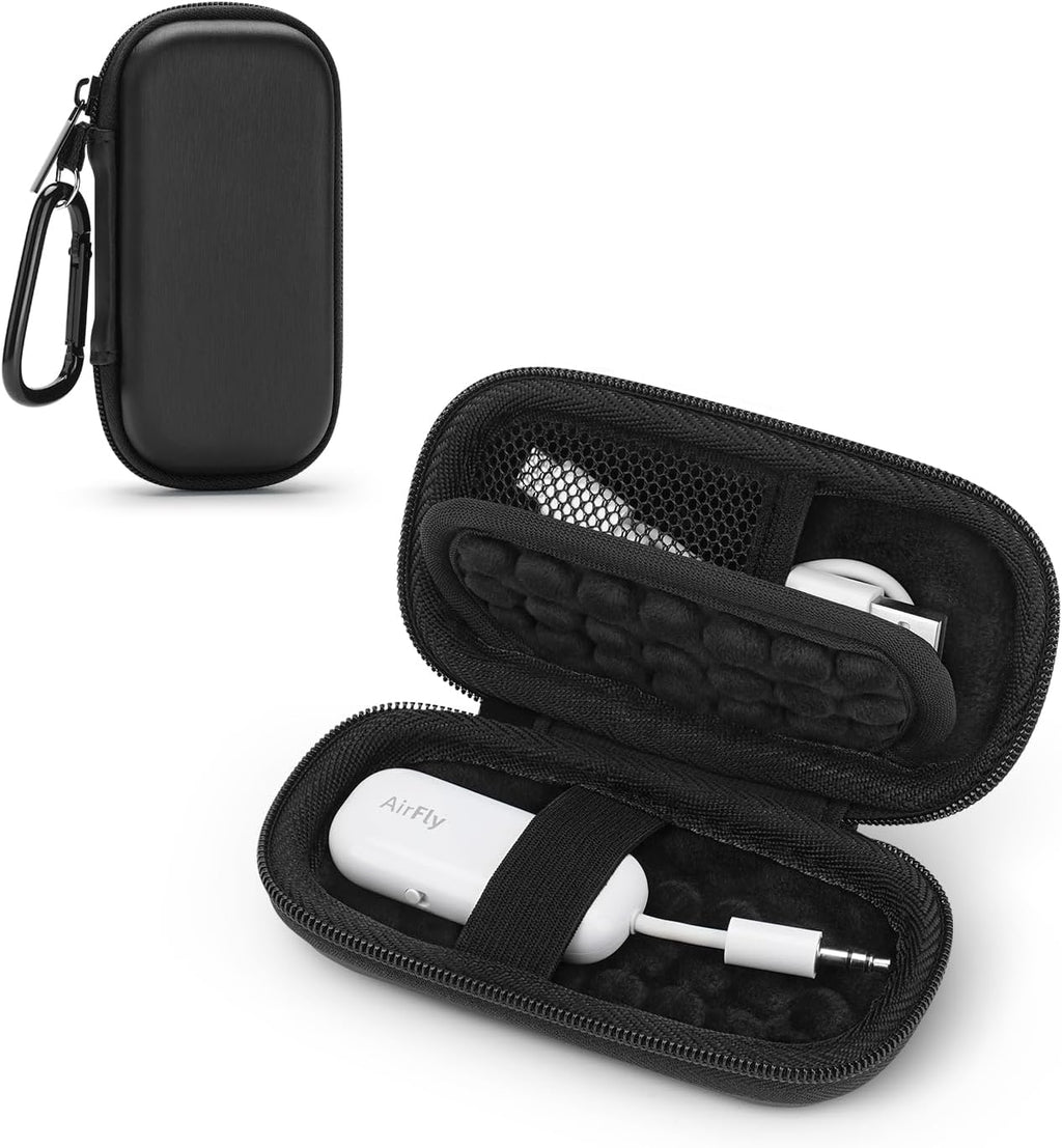 Hard Case for Airfly Se/Pro V2/Pro/Duo, Avantree Relay/1Mii Bluetooth Wireless Transmitter Receiver, Portable Airplane Travel Carrying Case Bag for USB Cable, Adapter, Memory Cards, U Disk(Only Case)