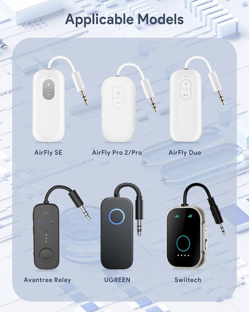 Hard Case for Airfly Se/Pro V2/Pro/Duo, Avantree Relay/1Mii Bluetooth Wireless Transmitter Receiver, Portable Airplane Travel Carrying Case Bag for USB Cable, Adapter, Memory Cards, U Disk(Only Case)
